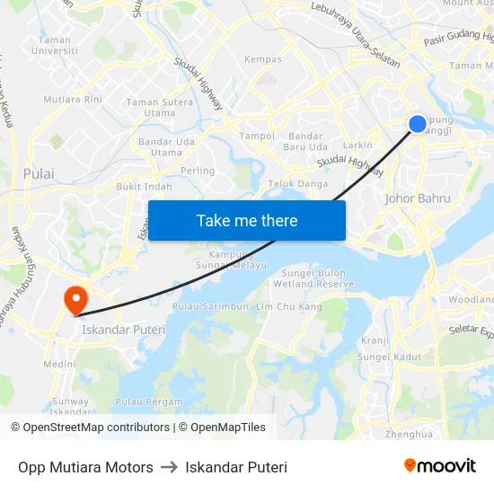 Opp Mutiara Motors to Iskandar Puteri map