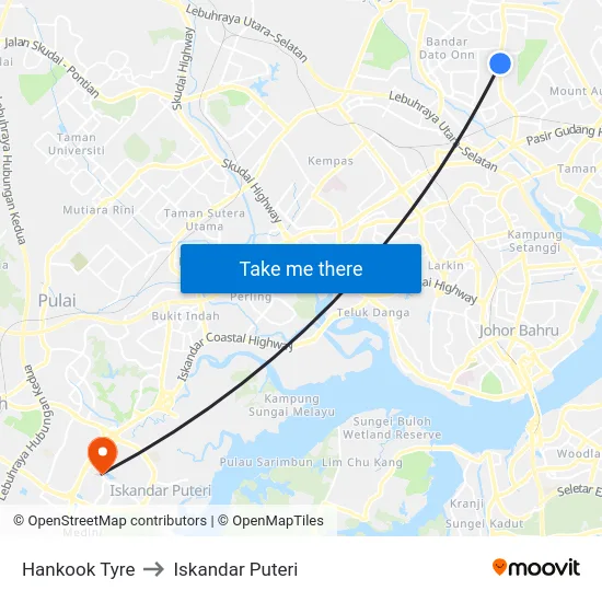 Hankook Tyre to Iskandar Puteri map