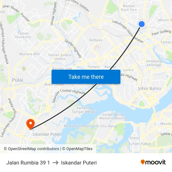 Jalan Rumbia 39 1 to Iskandar Puteri map