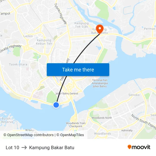 Lot 10 to Kampung Bakar Batu map