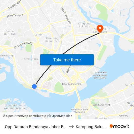 Opp Dataran Bandaraya Johor Bahru / Sri to Kampung Bakar Batu map