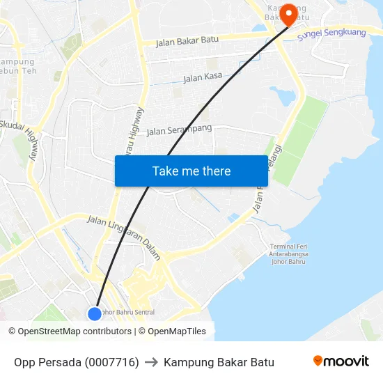 Opp Persada (0007716) to Kampung Bakar Batu map