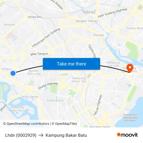 Lhdn (0002929) to Kampung Bakar Batu map