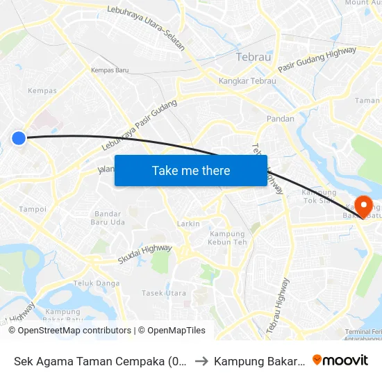 Sek Agama Taman Cempaka (0007660) to Kampung Bakar Batu map
