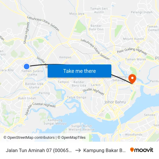 Jalan Tun Aminah 07 (0006538) to Kampung Bakar Batu map