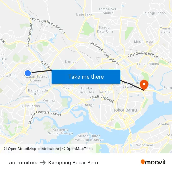 Tan Furniture to Kampung Bakar Batu map