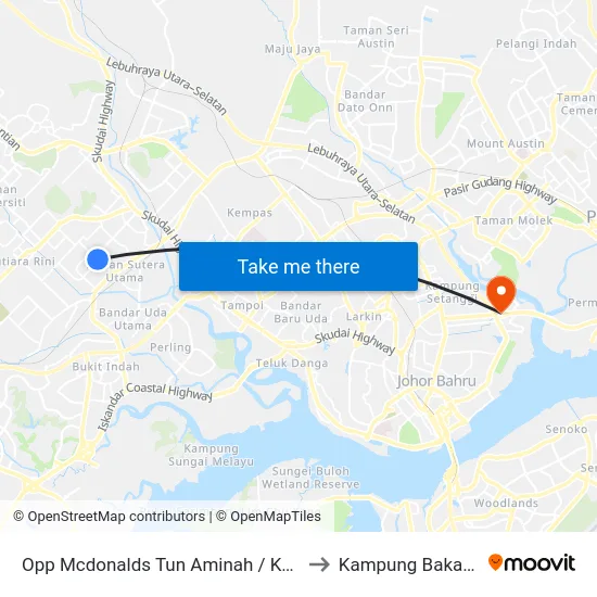 Opp Mcdonalds Tun Aminah / Kedai Buah to Kampung Bakar Batu map