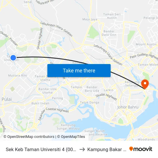 Sek Keb Taman Universiti 4 (0004365) to Kampung Bakar Batu map