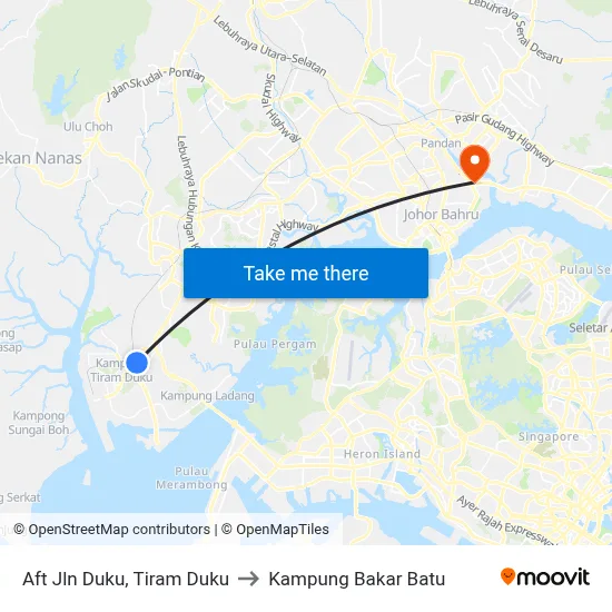Aft Jln Duku, Tiram Duku to Kampung Bakar Batu map