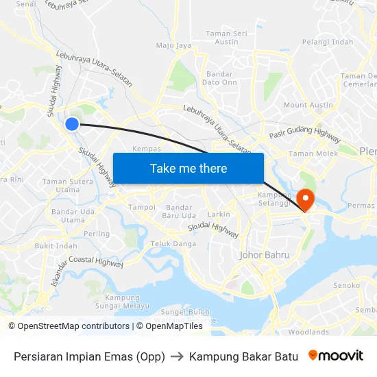 Persiaran Impian Emas (Opp) to Kampung Bakar Batu map