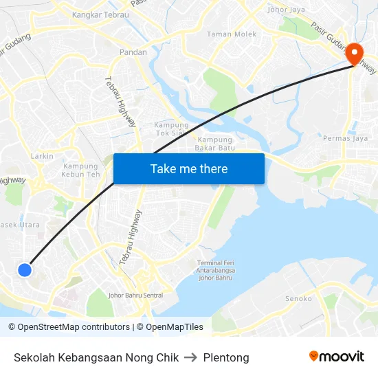 Sekolah Kebangsaan Nong Chik to Plentong map