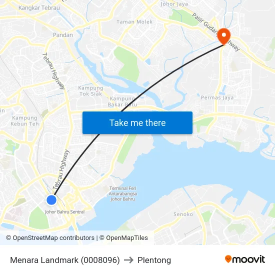 Menara Landmark (0008096) to Plentong map