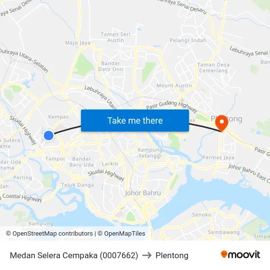 Medan Selera Cempaka (0007662) to Plentong map