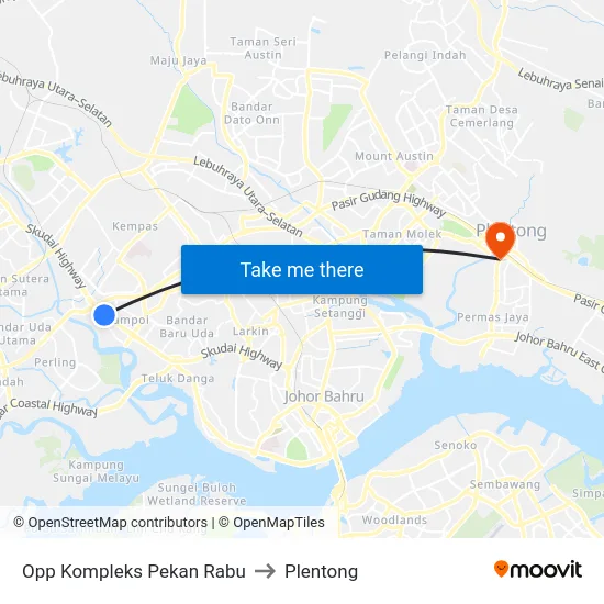 Opp Kompleks Pekan Rabu to Plentong map