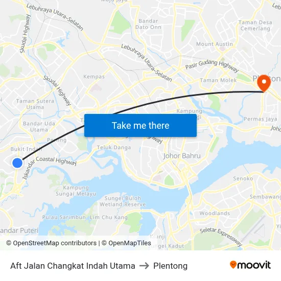 Aft Jalan Changkat Indah Utama to Plentong map