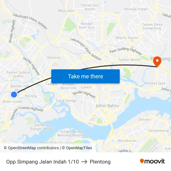 Opp Simpang Jalan Indah 1/10 to Plentong map