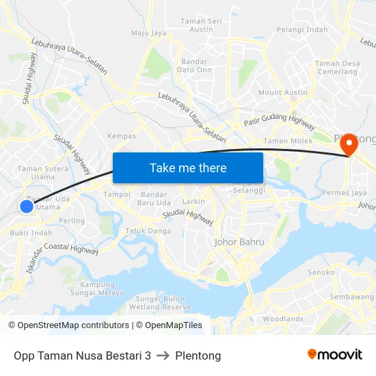 Opp Taman Nusa Bestari 3 to Plentong map