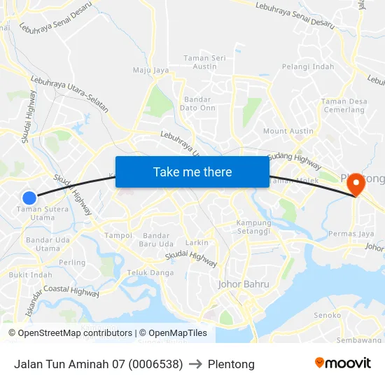 Jalan Tun Aminah 07 (0006538) to Plentong map