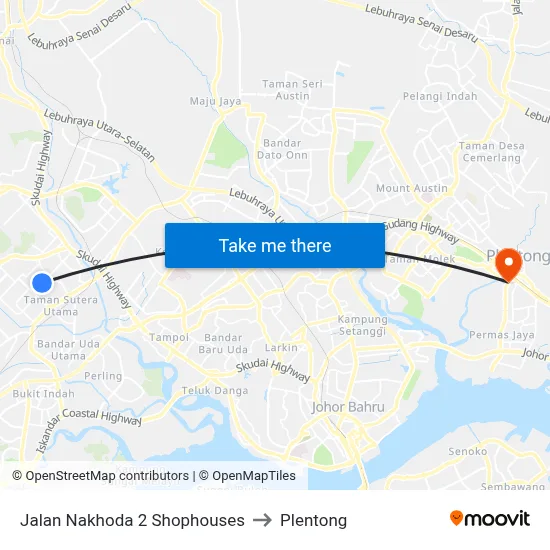 Jalan Nakhoda 2 Shophouses to Plentong map