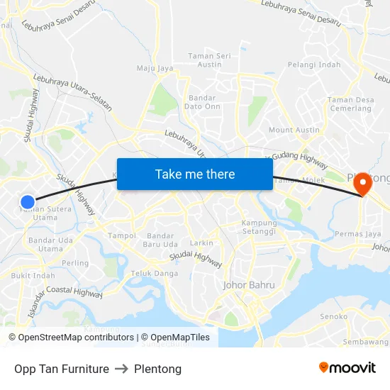 Opp Tan Furniture to Plentong map