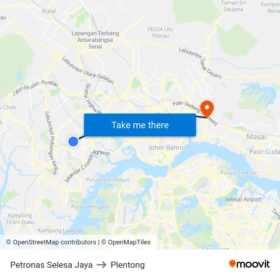 Petronas Selesa Jaya to Plentong map