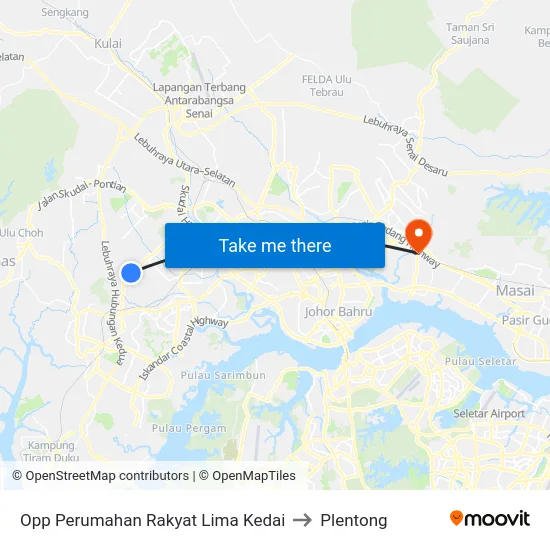 Opp Perumahan Rakyat Lima Kedai to Plentong map