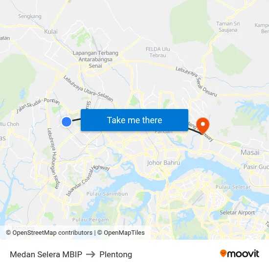 Medan Selera MBIP to Plentong map
