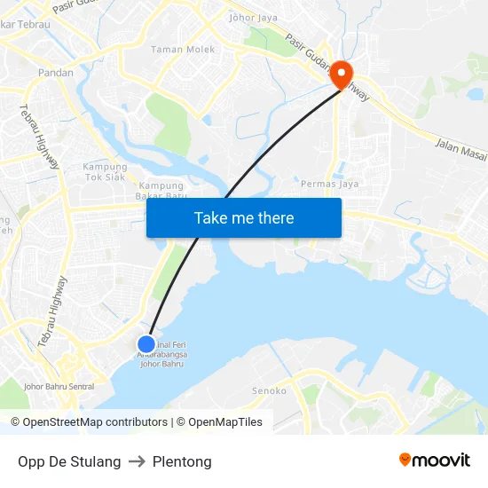 Opp De Stulang to Plentong map