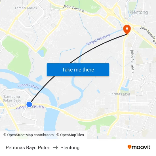 Petronas Bayu Puteri to Plentong map