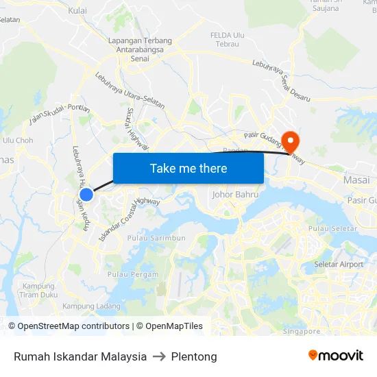 Rumah Iskandar Malaysia to Plentong map
