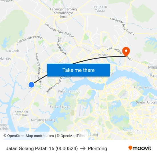 Jalan Gelang Patah 16 (0000524) to Plentong map