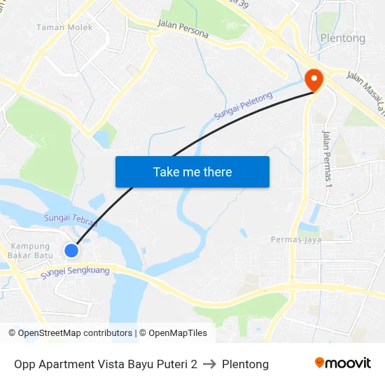 Opp Apartment Vista Bayu Puteri 2 to Plentong map