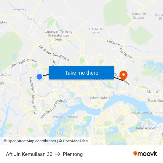 Aft Jln Kemuliaan 30 to Plentong map