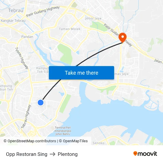 Opp Restoran Sing to Plentong map