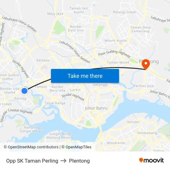Opp SK Taman Perling to Plentong map