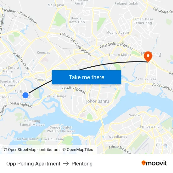 Opp Perling Apartment to Plentong map