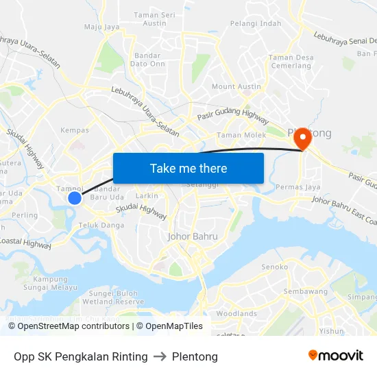 Opp SK Pengkalan Rinting to Plentong map