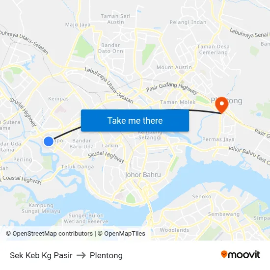 Sek Keb Kg Pasir to Plentong map