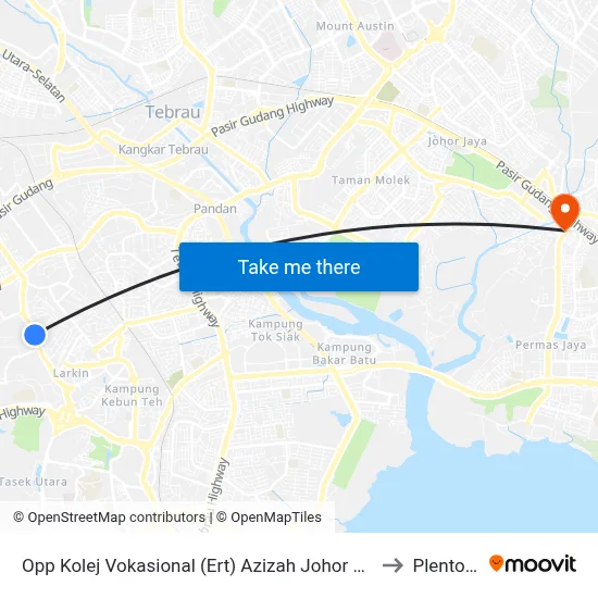 Opp Kolej Vokasional (Ert) Azizah Johor Bahru to Plentong map