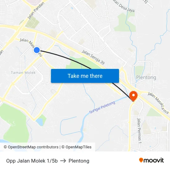 Opp Jalan Molek 1/5b to Plentong map