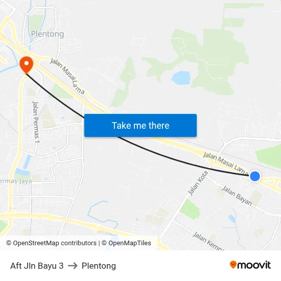 Aft Jln Bayu 3 to Plentong map
