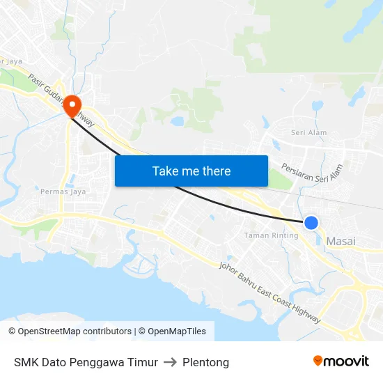 SMK Dato Penggawa Timur to Plentong map