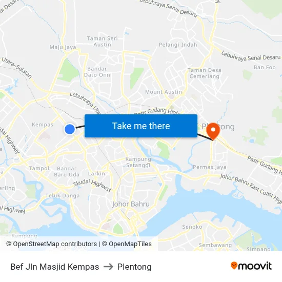 Bef Jln Masjid Kempas to Plentong map