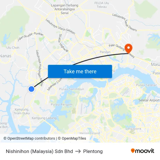 Nishinihon (Malaysia) Sdn Bhd to Plentong map