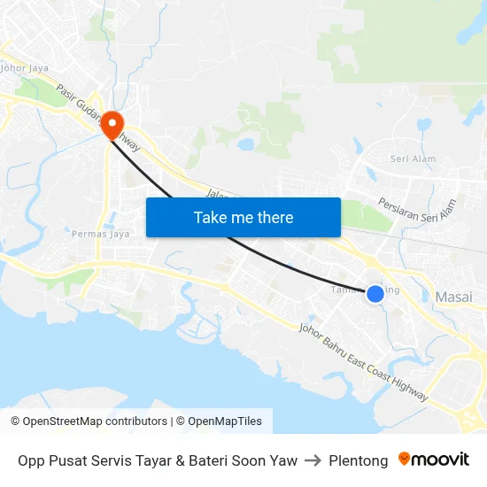 Opp Pusat Servis Tayar & Bateri Soon Yaw to Plentong map