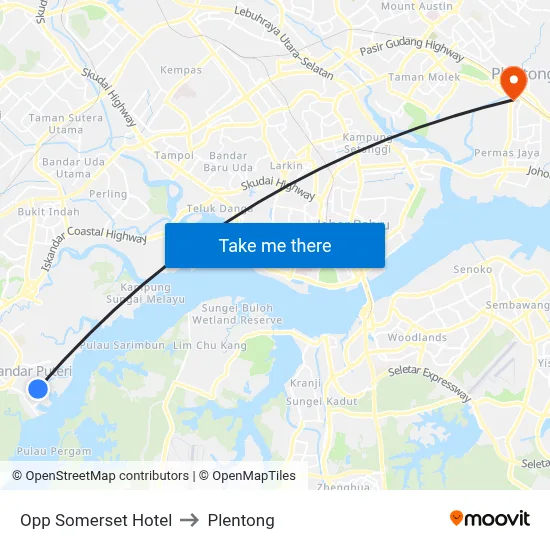 Opp Somerset Hotel to Plentong map