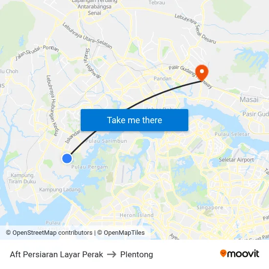 Aft Persiaran Layar Perak to Plentong map
