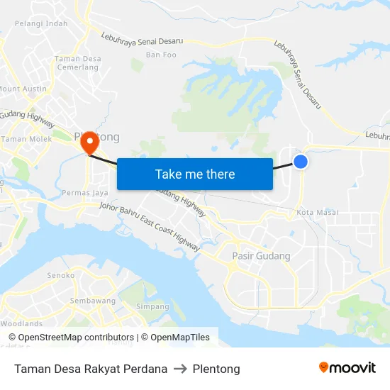 Taman Desa Rakyat Perdana to Plentong map