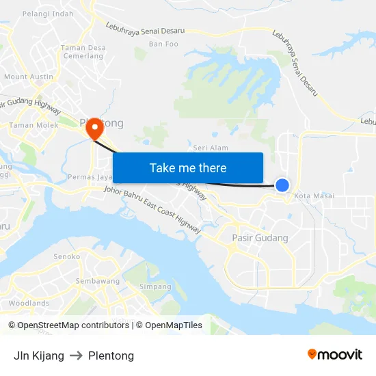 Jln Kijang to Plentong map