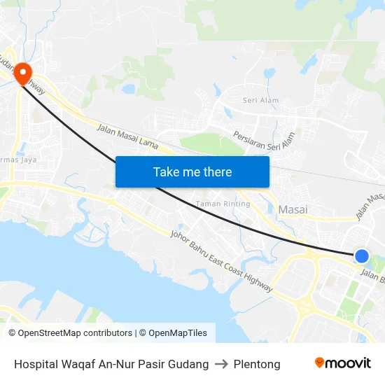 Hospital Waqaf An-Nur Pasir Gudang to Plentong map